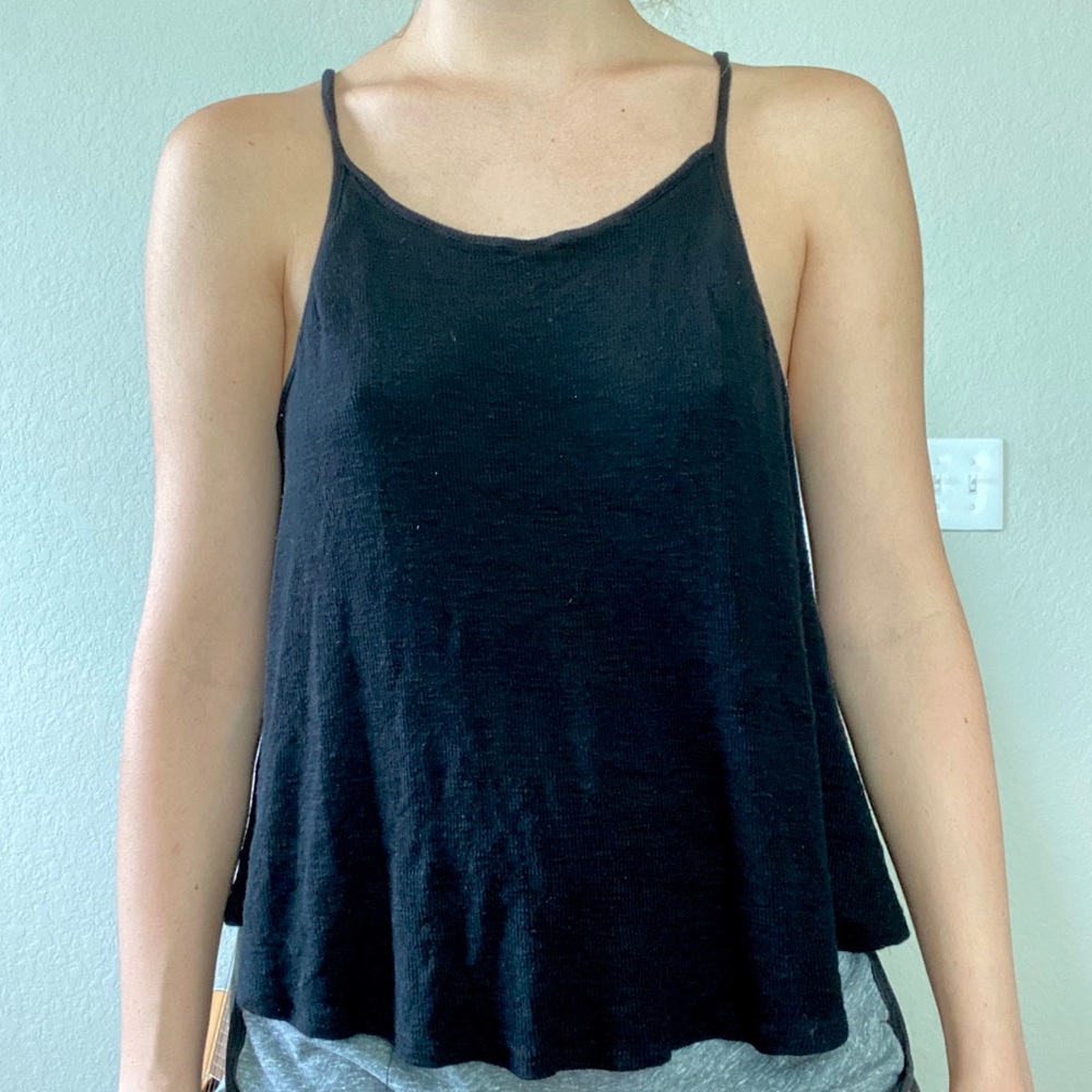black flowy tank top